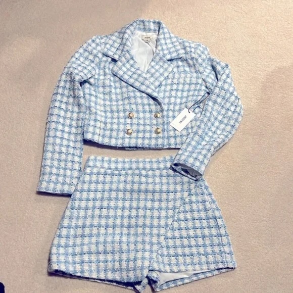 Jason Wu CLASSIC Bouclé Tweed 2-Piece Cropped Blazer with Skort, Size 8, NWT - Picture 2 of 5